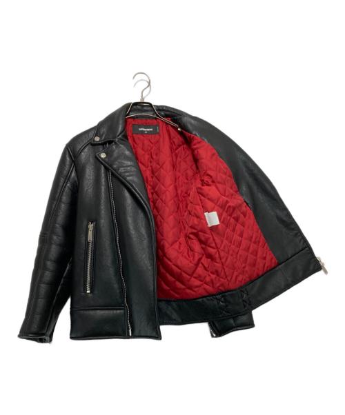 DSQUARED2（ディースクエアード）DSQUARED2 (ディースクエアード) ライダースジャケット ブラック サイズ:50の古着・服飾アイテム
