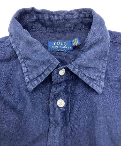 POLO RALPH LAUREN（ポロ・ラルフローレン）POLO RALPH LAUREN (ポロ・ラルフローレン) リネンシャツ ネイビー サイズ:XSの古着・服飾アイテム