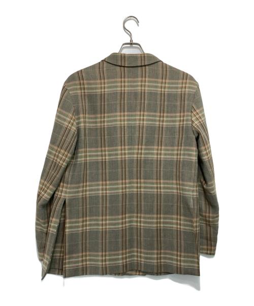 MACPHEE（マカフィー）MACPHEE (マカフィー) レーヨンリネンチェック ダブルブレストジャケット ベージュ サイズ:36の古着・服飾アイテム