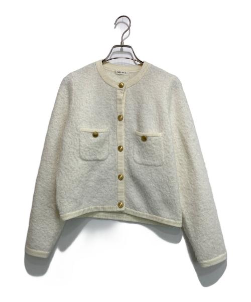 NOLLEY'S（ノーリーズ）NOLLEY'S (ノーリーズ) フワフワクルーネックジャケット ホワイト サイズ:38の古着・服飾アイテム