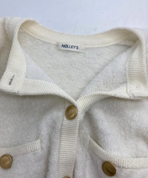 NOLLEY'S（ノーリーズ）NOLLEY'S (ノーリーズ) フワフワクルーネックジャケット ホワイト サイズ:38の古着・服飾アイテム