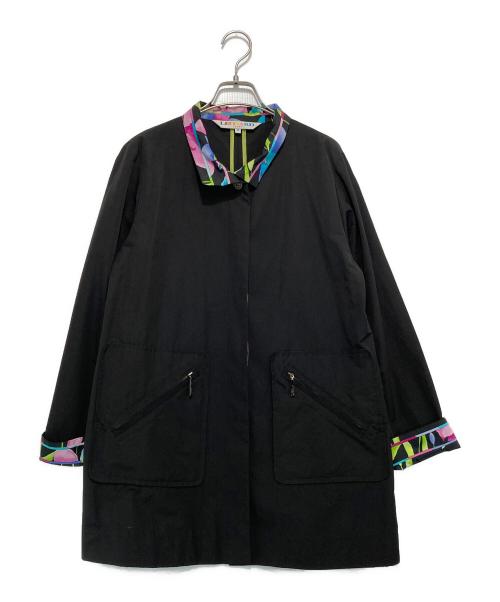 LEONARD SPORT（レオナール スポーツ）LEONARD SPORT (レオナール スポーツ) プリントナイロンコート ブラック サイズ:40の古着・服飾アイテム