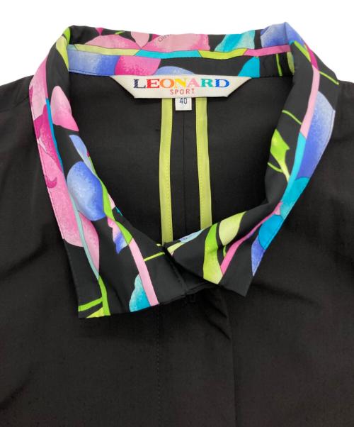 LEONARD SPORT（レオナール スポーツ）LEONARD SPORT (レオナール スポーツ) プリントナイロンコート ブラック サイズ:40の古着・服飾アイテム