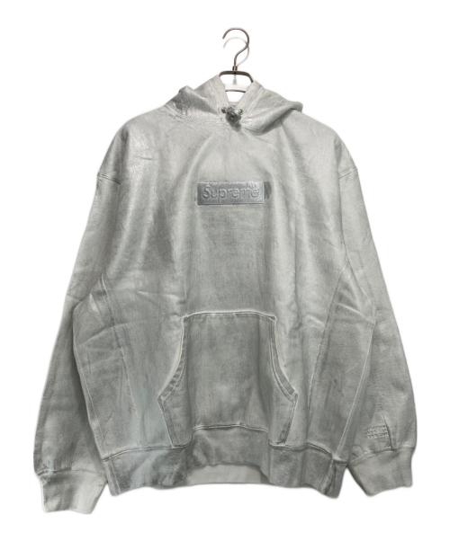 SUPREME（シュプリーム）Supreme (シュプリーム) MM6 Maison Margiela (エムエムシックスメゾンマルジェラ) Foil Box Logo Hooded Sweatshirt ホワイト×シルバー サイズ:XL 未使用品の古着・服飾アイテム