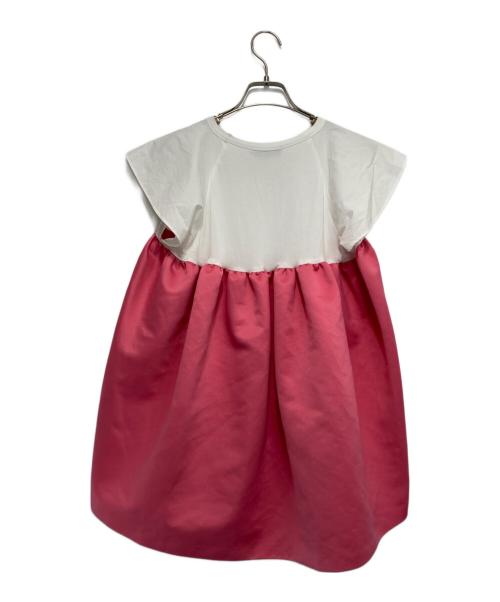 YOKO CHAN（ヨーコチャン）YOKO CHAN (ヨーコチャン) 半袖デザインカットソー ピンク×ホワイト サイズ:38の古着・服飾アイテム