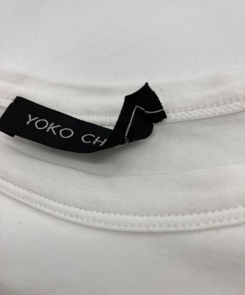 YOKO CHAN（ヨーコチャン）YOKO CHAN (ヨーコチャン) 半袖デザインカットソー ピンク×ホワイト サイズ:38の古着・服飾アイテム