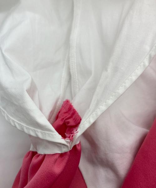 YOKO CHAN（ヨーコチャン）YOKO CHAN (ヨーコチャン) 半袖デザインカットソー ピンク×ホワイト サイズ:38の古着・服飾アイテム