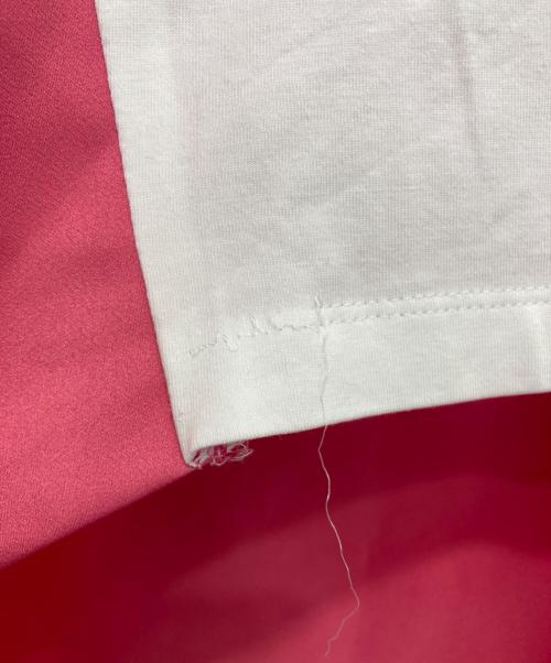 YOKO CHAN（ヨーコチャン）YOKO CHAN (ヨーコチャン) 半袖デザインカットソー ピンク×ホワイト サイズ:38の古着・服飾アイテム