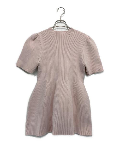 CELFORD（セルフォード）CELFORD (セルフォード) ハーフスリーブペプラムニットプルオーバー ピンク サイズ:38の古着・服飾アイテム