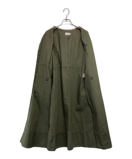 YORI（ヨリ）yori (ヨリ) ノーカラーワンピース オリーブ サイズ:Fの古着・服飾アイテム