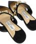 中古・古着 JIMMY CHOO (ジミーチュウ) スエードスタッズパールミュール ブラック サイズ:37：23000円
