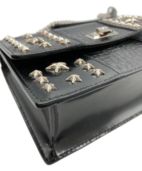 JIMMY CHOO（ジミーチュウ）JIMMY CHOO (ジミーチュウ) PYXIS CLUTCH チェーンショルダーバッグ ブラックの古着・服飾アイテム