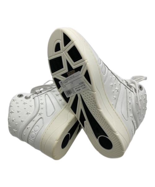 JIMMY CHOO（ジミーチュウ）JIMMY CHOO (ジミーチュウ) スターモチーフレザーハイカットスニーカー ホワイト サイズ:37の古着・服飾アイテム
