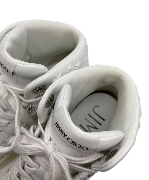 JIMMY CHOO（ジミーチュウ）JIMMY CHOO (ジミーチュウ) スターモチーフレザーハイカットスニーカー ホワイト サイズ:37の古着・服飾アイテム