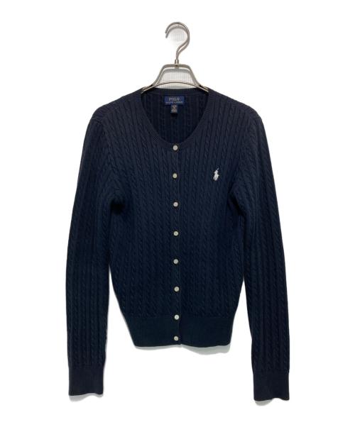 POLO RALPH LAUREN（ポロ・ラルフローレン）POLO RALPH LAUREN (ポロ・ラルフローレン) ケーブルニットカーディガン ネイビー サイズ:XLの古着・服飾アイテム