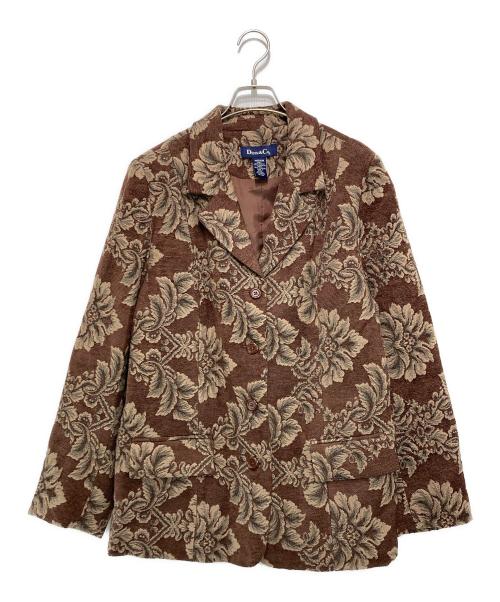 Denim&co（デニムアンドコー）Denim&co (デニムアンドコー) ジャガードジャケット ブラウン サイズ:Mの古着・服飾アイテム