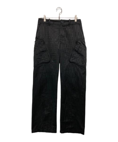 MARINE SERRE（マリーンセル）MARINE SERRE (マリーンセル) MOIRE CARGO SLACKS ブラック サイズ:Lの古着・服飾アイテム