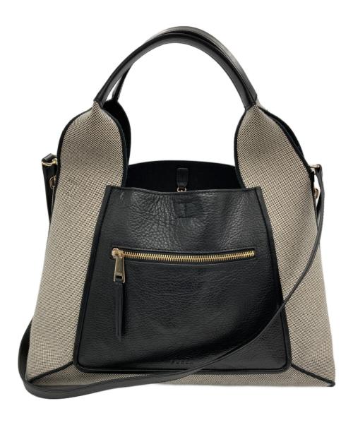 FURLA（フルラ）FURLA (フルラ) ジルダ2WAYハンドバッグ グレー×ブラックの古着・服飾アイテム