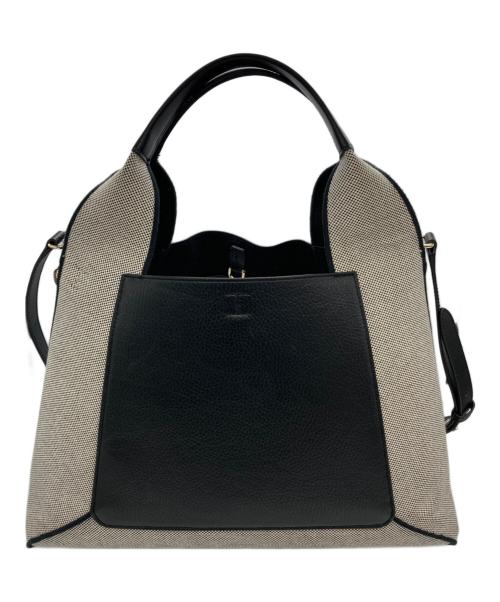 FURLA（フルラ）FURLA (フルラ) ジルダ2WAYハンドバッグ グレー×ブラックの古着・服飾アイテム