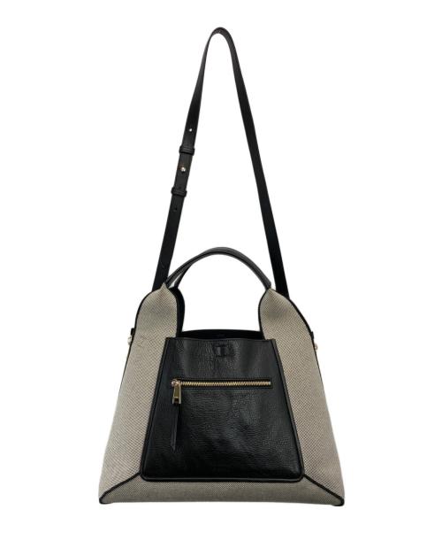 FURLA（フルラ）FURLA (フルラ) ジルダ2WAYハンドバッグ グレー×ブラックの古着・服飾アイテム