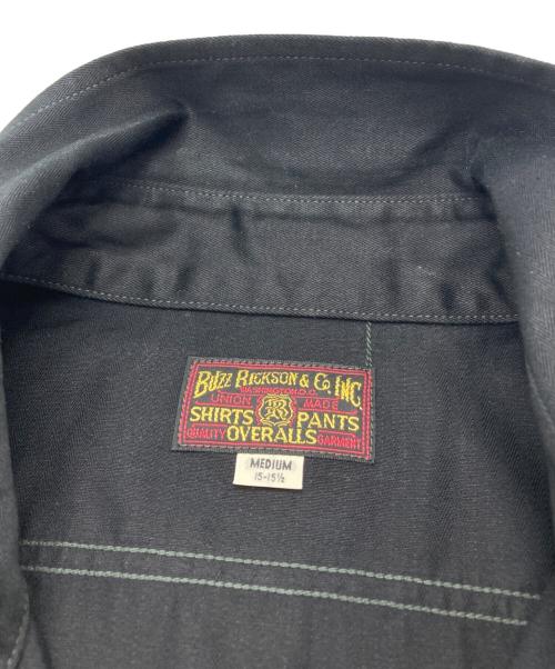 BUZZ RICKSON'S（バズリクソンズ）BUZZ RICKSON'S (バズリクソンズ) ヘリンボーンワークシャツ ブラック サイズ:Mの古着・服飾アイテム