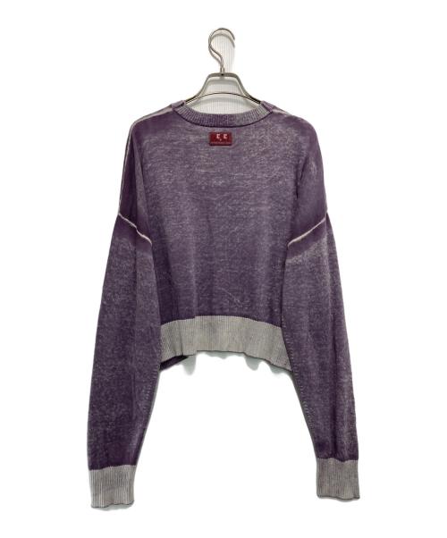 DIESEL（ディーゼル）DIESEL (ディーゼル) ロゴパッチニット パープル サイズ:Sの古着・服飾アイテム