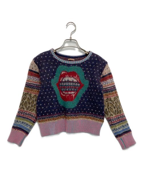 KAPITAL（キャピタル）KAPITAL (キャピタル) パッチワークニット レッド×ネイビー サイズ:1/Sの古着・服飾アイテム