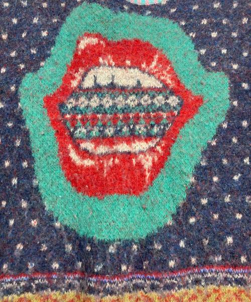 KAPITAL（キャピタル）KAPITAL (キャピタル) パッチワークニット レッド×ネイビー サイズ:1/Sの古着・服飾アイテム