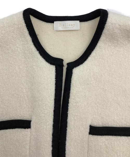 BALLSEY（ボールジィ）BALLSEY (ボールジィ) ウールナイロンブークレー フロントオープンカーディガン アイボリー サイズ:Sの古着・服飾アイテム
