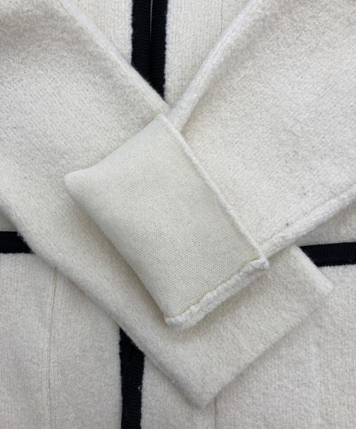 BALLSEY（ボールジィ）BALLSEY (ボールジィ) ウールナイロンブークレー フロントオープンカーディガン アイボリー サイズ:Sの古着・服飾アイテム