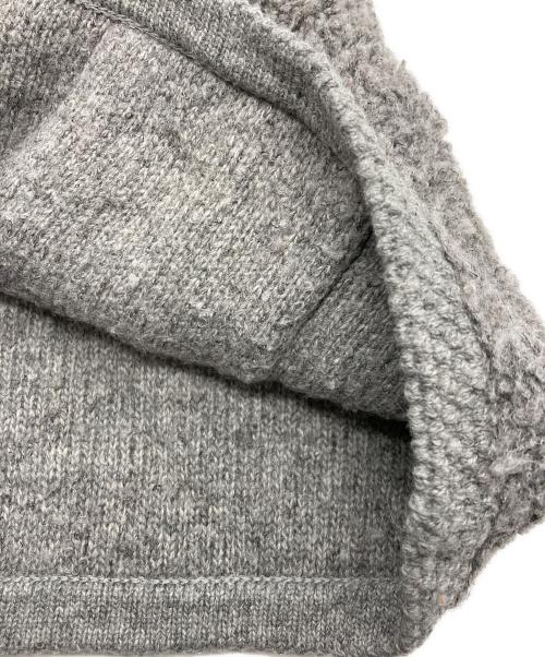 MACPHEE（マカフィー）MACPHEE (マカフィー) ムートン クルーネックカーディガン グレー サイズ:Sの古着・服飾アイテム