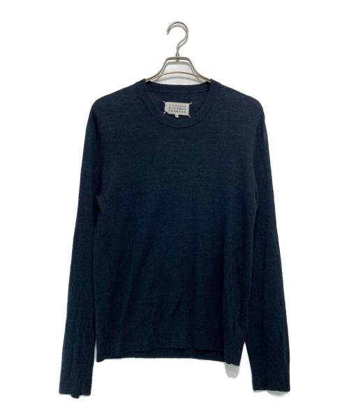 Maison Margiela（メゾンマルジェラ）Maison Margiela (メゾンマルジェラ) エルボーパッチニット ネイビー サイズ:Mの古着・服飾アイテム