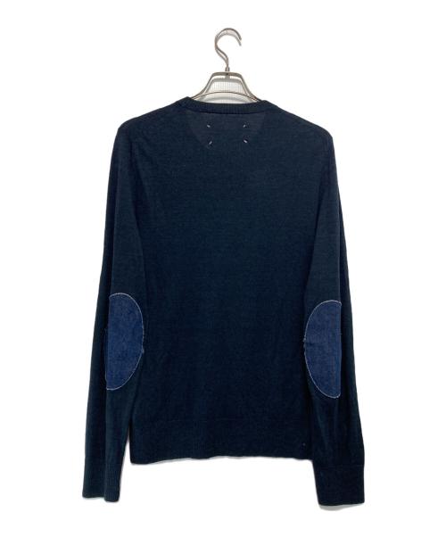 Maison Margiela（メゾンマルジェラ）Maison Margiela (メゾンマルジェラ) エルボーパッチニット ネイビー サイズ:Mの古着・服飾アイテム
