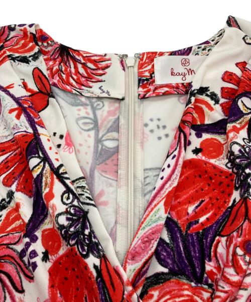 kay me（ケイミー）kay me (ケイミー) レヨンベリーギャザーワンピース ホワイト サイズ:7の古着・服飾アイテム