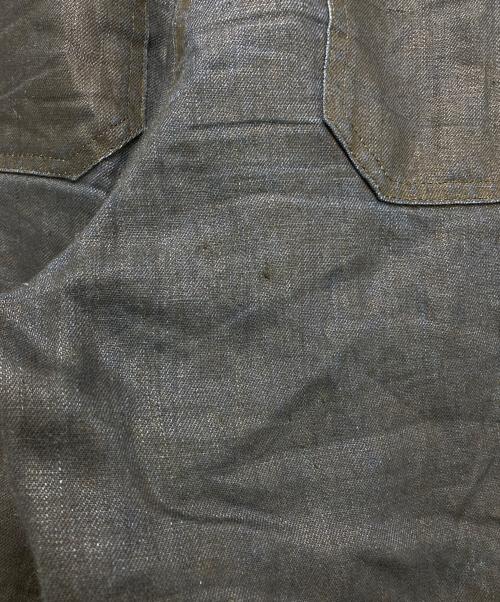 FRONT 11201（フロント 11201）FRONT 11201 (フロント 11201) BLACK INDIGO LINEN EASY PANTS ブルー×ブラック サイズ:Lの古着・服飾アイテム