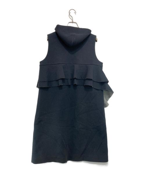 YORI（ヨリ）YORI (ヨリ) ボンディング ロングベスト ジレ ブラック サイズ:Fの古着・服飾アイテム