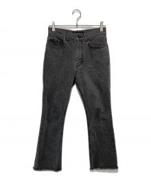 MADISON BLUE（マディソンブルー）の古着「HEM CUT SLIM FLARE DENIM」｜ブラック