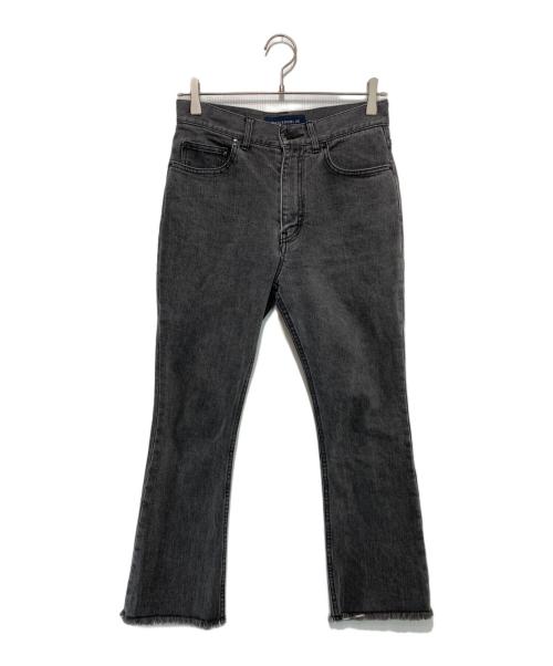 MADISON BLUE（マディソンブルー）MADISON BLUE (マディソンブルー) HEM CUT SLIM FLARE DENIM ブラック サイズ:Sの古着・服飾アイテム