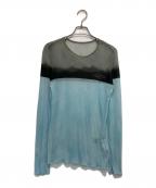 beautiful peopleビューティフルピープル）の古着「sheer surf printed jersey crew neck top」｜スカイブルー