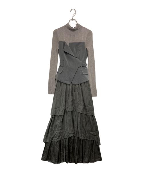 FRAY ID（フレイ アイディー）FRAY ID (フレイ アイディー) ビスチェコンビニットワンピース グレーの古着・服飾アイテム