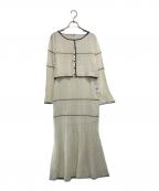 Snidelスナイデル）の古着「クロシェニットセットアップ」｜ホワイト