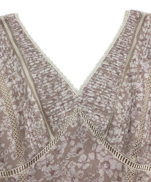 HER LIP TO（ハーリップトゥ）Her lip to (ハーリップトゥ) Lace Trimmed Floral Dress グレー サイズ:Sの古着・服飾アイテム