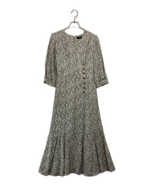 JUSGLITTY（ジャスグリッティー）JUSGLITTY (ジャスグリッティー) カシュクールプリントワンピース ベージュ サイズ:1の古着・服飾アイテム