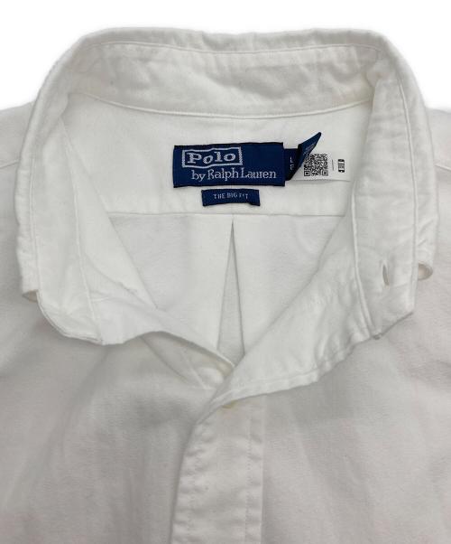 POLO RALPH LAUREN（ポロ・ラルフローレン）POLO RALPH LAUREN (ポロ・ラルフローレン)  THE BIG FIT 裾ポニーボタンダウンシャツ ホワイト サイズ:Ⅼの古着・服飾アイテム
