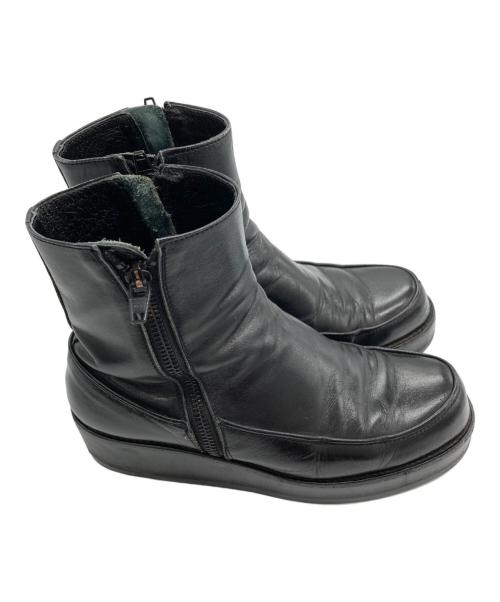 Y's（ワイズ）Y's (ワイズ) SOOMTH LEATHER PLATFORM ZIP UP BOOTS ブラック サイズ:-の古着・服飾アイテム