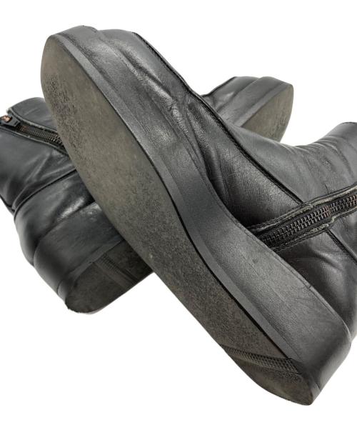 Y's（ワイズ）Y's (ワイズ) SOOMTH LEATHER PLATFORM ZIP UP BOOTS ブラック サイズ:-の古着・服飾アイテム