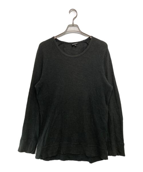 ANN DEMEULEMEESTER（アンドゥムルメステール）ANN DEMEULEMEESTER (アンドゥムルメステール) ロングスリーブカットソー ブラック サイズ:XSの古着・服飾アイテム