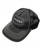 stussyステューシー）の古着「LOW PRO TRUCKER CUT-OUT LEATHER SN」｜ブラック