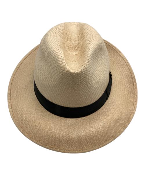 BORSALINO（ボルサリーノ）BORSALINO (ボルサリーノ) 天然草中折れハット アイボリー サイズ:62の古着・服飾アイテム