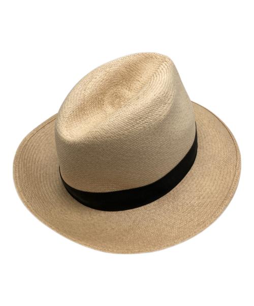 BORSALINO（ボルサリーノ）BORSALINO (ボルサリーノ) 天然草中折れハット アイボリー サイズ:62の古着・服飾アイテム